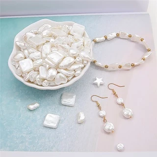 5-50 ชิ้นรูปร่างไม่สม่ําเสมอ ABS ไข่มุกเลียนแบบหัวใจใบ Spacer ลูกปัดแบบหลวมสําหรับเครื่องประดับทํา DIY สร้อยคอต่างหูอุปกรณ์เสริม