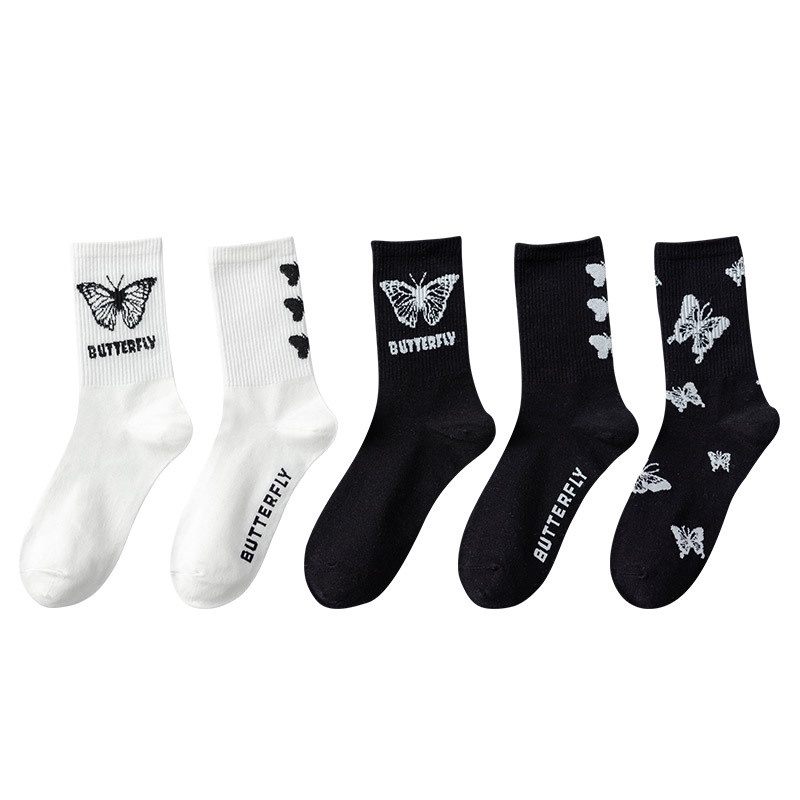 (ส่งจากไทย ราคาต่อ1คู่) 089 ถุงเท้า ข้อกลาง แฟชั่น