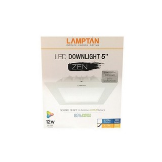 ดาวน์ไลท์ ZEN LED 12W WARMWHITE LAMPTAN ALUMINIUM WHITE 5" SQUARE | LAMPTAN | LED 5"ZEN Square WW โคมไฟดาวน์ไลท์ ไฟเพดาน