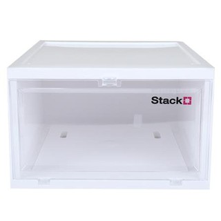 กล่องรองเท้าฝาหน้า 28x35x17 ซม. STACKO สีขาว SKU: 1113549