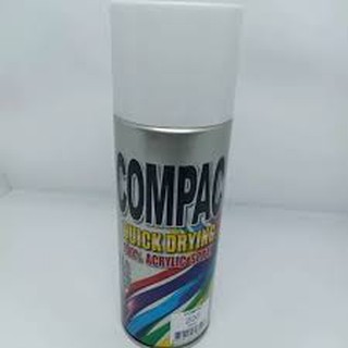 สีสเปรย์อะครีลิค (สีขาวเงา 3 กระป๋อง ) 100% 400cc  สีสเปรย์ COMPAC สีกระป๋อง สีขาว Compac Acrylic Aerosol Spray