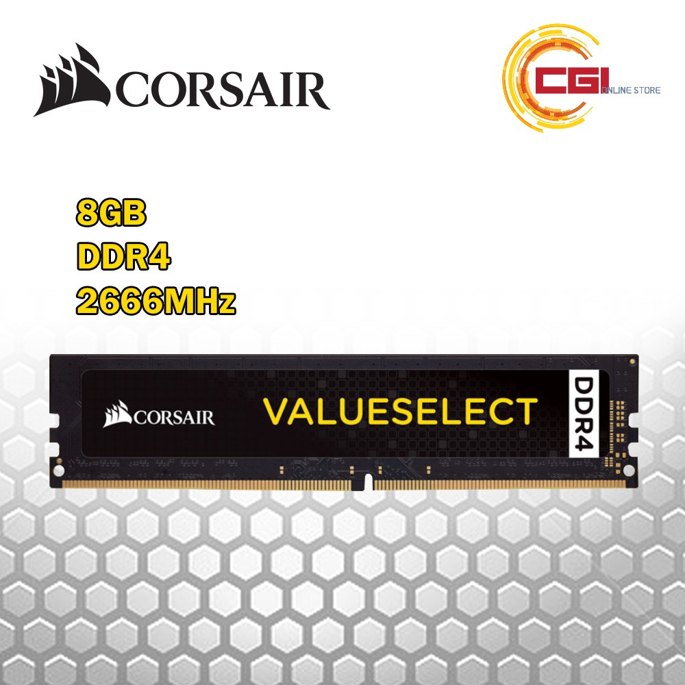 Corsair Value Select 8GB DDR4 2666MHz C18 DIMM เดสก์ท็อป RAM CMV8GX4M1A2666C18