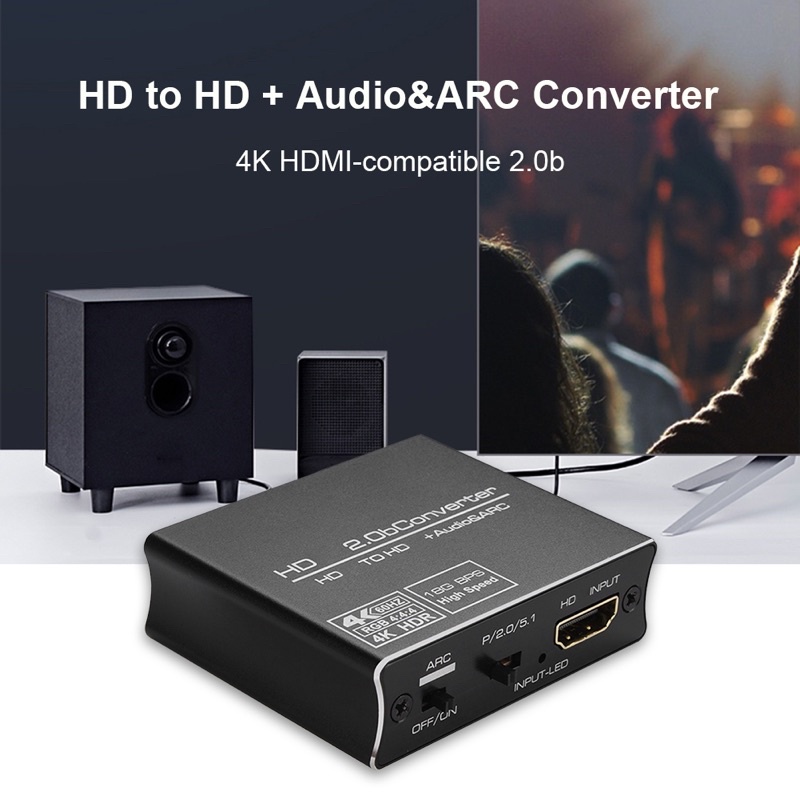 HDMI-compatible Audio Splitter Stereo Extractor Converter Adapter SPDIF + 3.5mm Audio Splitter Adapt