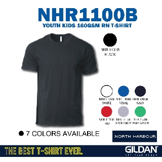 Gildan x NORTH HARBOUR The Best Ever เสื้อยืดคอกลม แขนสั้น ผ้าฝ้าย แบบนิ่ม สําหรับเด็ก NHR1100B NHR1100B