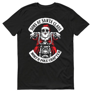 เสื้อยืดผ้าฝ้าย แขนสั้น พิมพ์ลาย Sons Of Santa แนวตลก เหมาะกับของขวัญคริสต์มาส สําหรับผู้ชายS-5XL