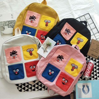 ส่งฟรี!!! Sesame Face Backpack กระเป๋าเป้ กระเป๋าแฟชั่น