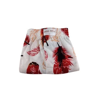 100 Salueng กางเกงบ๊อกเซอร์ (BOXER) ผ้ายืดนิ่ม เอว 26-60" ลายขนนกใหญ่