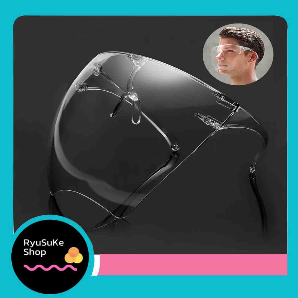 พร้อมส่ง Face Shield acrylic หน้ากากใส อะคริลิค เฟสชิวแบบแว่น หน้ากากแว่นตา เซฟตี้ นิรภัย สวมทับแว่นได้