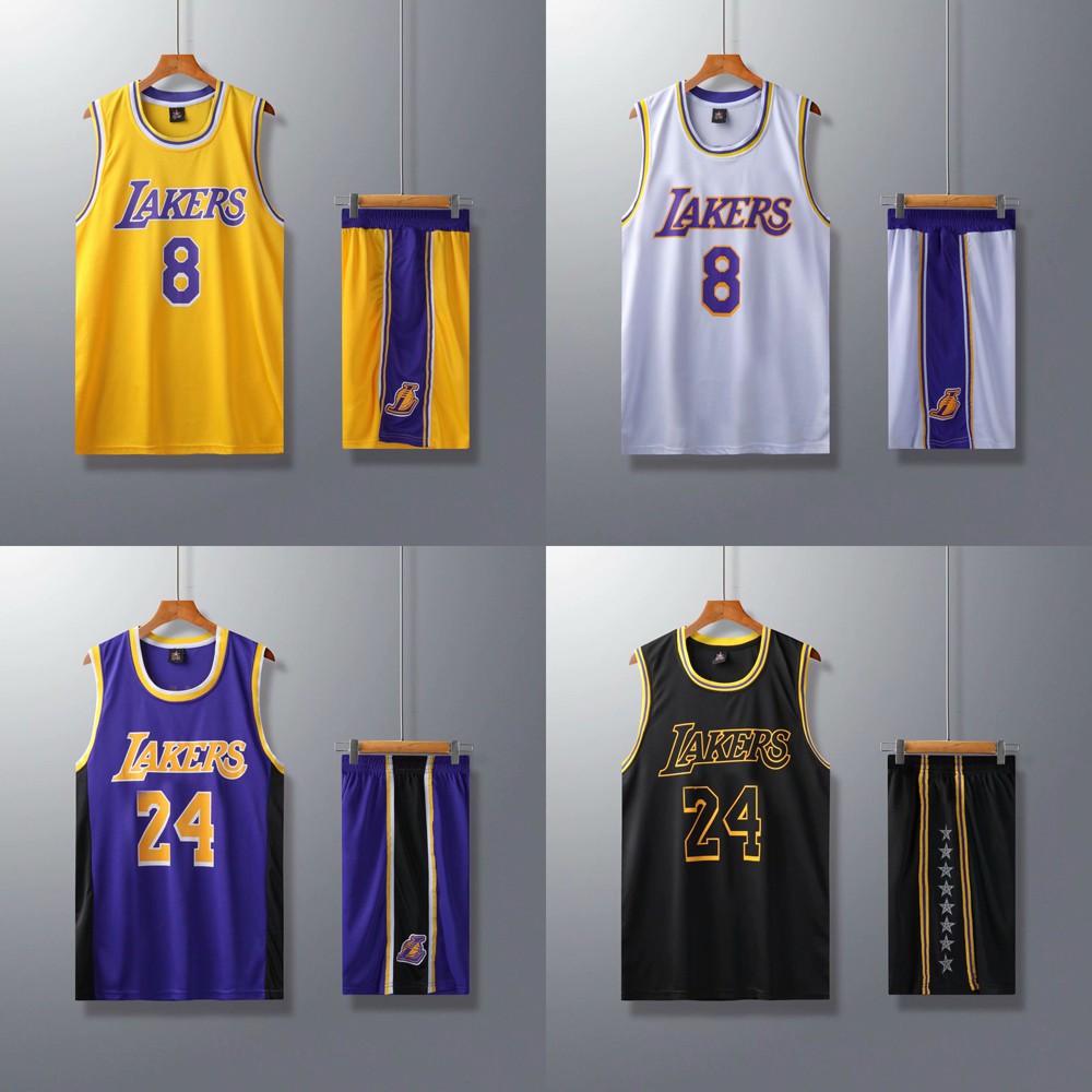 เสื้อกีฬาบาสเก็ตบอล และกางเกงขาสั้น Los Angeles Lakers Kobe สําหรับผู้ชาย