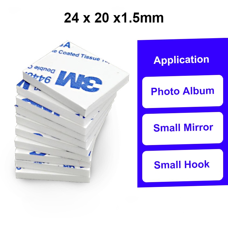 10PCS 24x20 มม.เทปกาวสองหน้า Heavy Duty ตกแต่งบ้าน Sticky Pads เทปโฟมตกแต่งรถกาวเทปสํานักงานเครื่องเขียน DIY เครื่องมือ
