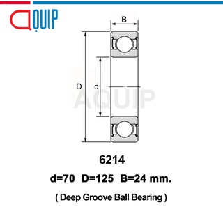 6214 SBC ตลับลูกปืนเม็ดกลมร่องลึก แบบไม่มีฝา ( Deep Groove Ball Bearing )