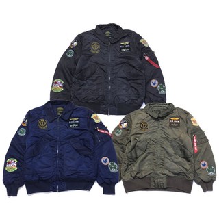 Jacket alpha CWU 45-P PILOT X FLIGHT PATCH สีน้ำเงิน SIZE L