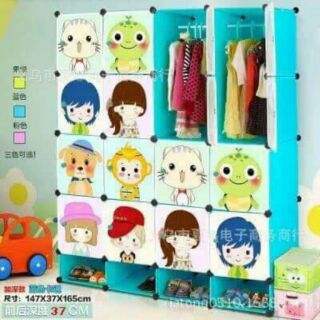 ตู้ diy 16ช่อง พร้อมชั้นวางรองเท้า