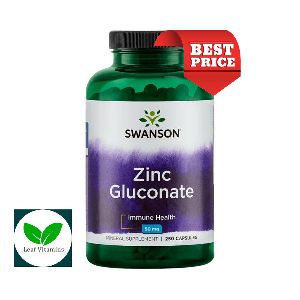 Swanson Premium Zinc (Gluconate) 50 mg / 250 Caps Shopee Thailand