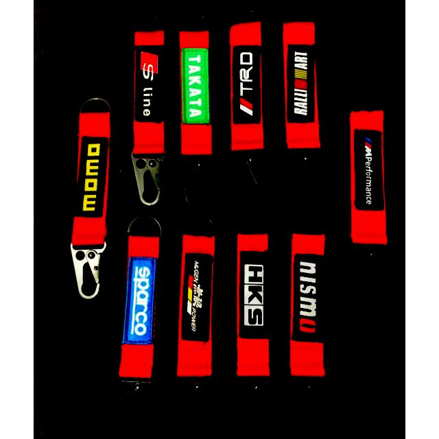 พวงกุญแจ ผ้า โลโก้รถยนต์ snap link keychain