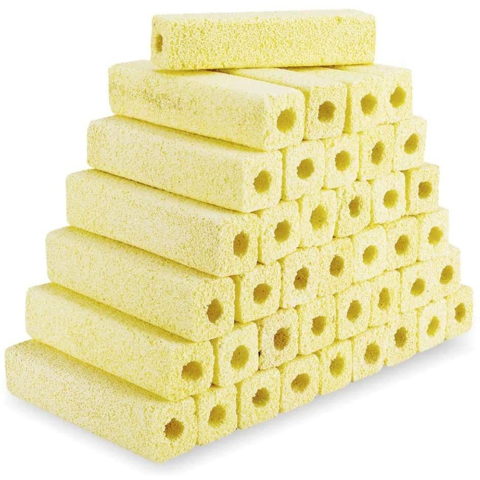 1NONLY 10 ชิ้นสีเหลือง Bio Filter Media Tube แบคทีเรีย House Aquarium ถังปลา Koi Pond ฟรีถุงตาข่าย