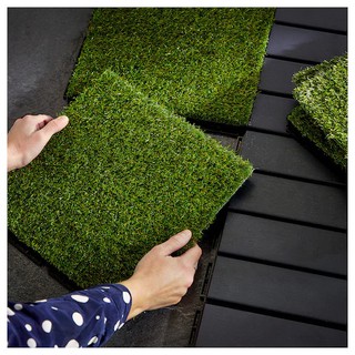 หญ้าเทียม 9 แผ่น หญ้า RUNNEN Floor decking artificial grass 0.81 m² รุนเนน แผ่นพื้น หญ้าเทียม 0.81 ตรม.