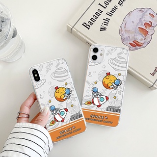 Rocket astronaut เคสไอโฟน 13 pro max iPhone 8พลัส 7 8Plus Se2020 เคส 11 12 13 case X Xr Xs Max label phone cover