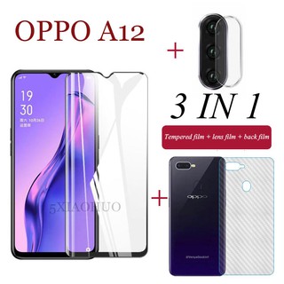 (3in1) OPPO A12 A15 A15S A16 A7 A5 A74 A94 A54 ฟิล์มกระจกนิรภัย + ฟิล์มกันรอย +ฟิล์มป้องกันเลนส์ สำหรับ