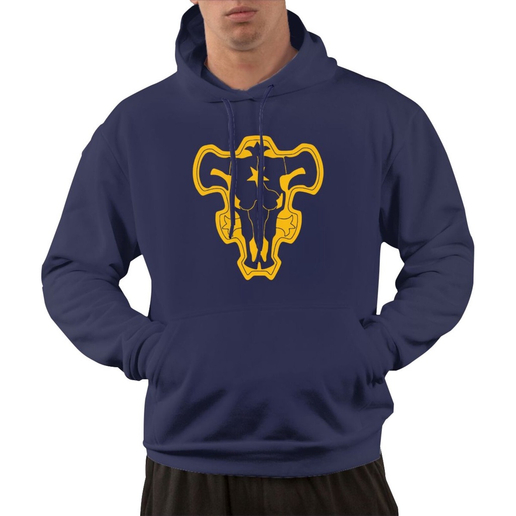 เสื้อกันหนาว มีฮู้ด ผ้าฝ้าย ลายอนิเมะ Black Clover Bull Squad Worn Logo ขนาดใหญ่ สําหรับปาร์ตี้ฮาโลวีน