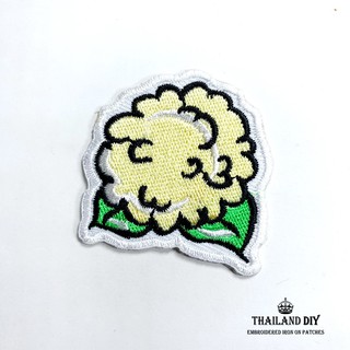 [ พร้อมส่ง ] ตัวรีดติดเสื้อ น่ารัก ลาย การ์ตูน กะหล่ำดอก ผัก Cauliflower Patch งานปัก DIY ตัวรีด อาร์ม ติดเสื้อ กระเป๋า