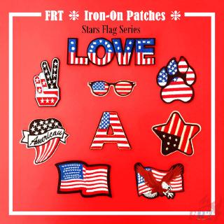 ☸ ธงชาติ LOVE Star Heart Eagle Iron on Patch สําหรับตกแต่ง ☸ แผ่นแพทช์รีดติดเสื้อผ้า Diy จํานวน 1 ชิ้น