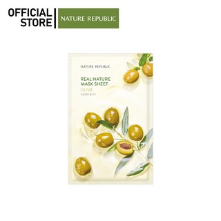 NATURE REPUBLIC REAL NATURE OLIVE MASK SHEET มาส์กหน้า สูตรมะกอก