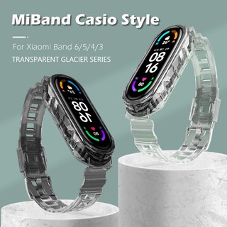ราคาสายนาฬิกาข้อมือ ซิลิโคนใส สําหรับ Xiaomi Mi Band 6 / 5 / 4 / 3