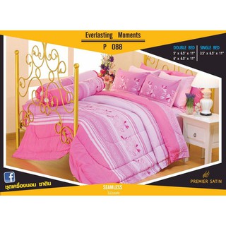 PREMIER Satin ผ้าปูที่นอน ขนาด 6 5 ชิ้น (ไม่รวมผ้านวม) ผ้าปูที่นอนลายคลาสสิค กันไรฝุ่น ของแท้ ผ้าหนานุ่ม