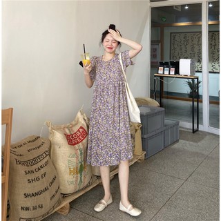 พร้อมส่ง 🌼 retro flora dress C804 เดรสดอกฟอร่า เดรสลายดอก