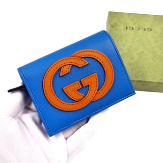 SALE!! Gucci short wallet น้ำเงิน ส้ม กระเป๋าสตางค์ กุชชี่ ใบสั้น ของแท้ ส่งฟรี EMS ทั้งร้าน