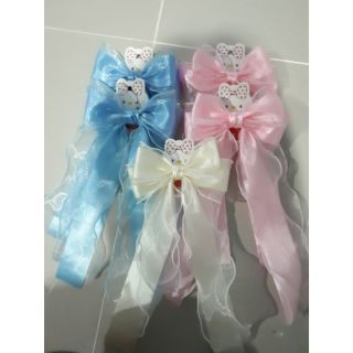 🎀โบว์ผ้าแก้ว2ชั้น🎀ลุกคุณหนูพร้อมส่ง