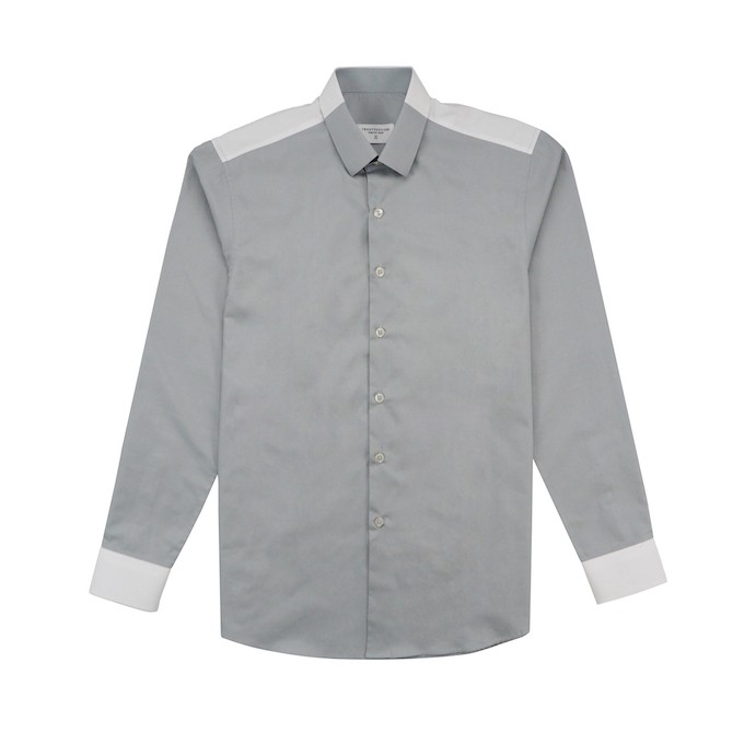 TWENTYSECOND FLIP COTTON SHIRT - GREY/WHITE