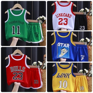 🏀พร้อมส่ง🏀ชุดกีฬาชุดบาสชุดบอลเด็ก Size 90-160