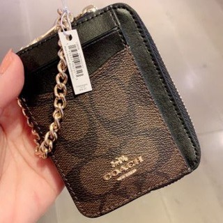 ️💖💖 ของแท้!! พร้อมส่ง!! Coach กระเป๋าสตางค์ zip card case in signature canvas รุ่นใหม่ค่ะ 💖💖