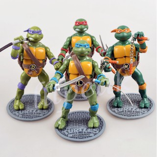 ใหม่ ชุดฟิกเกอร์วัยรุ่นนินจาเต่า TMNT สไตล์วินเทจ 4 ชิ้น