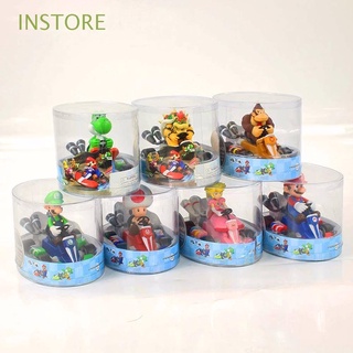 โมเดลรถแข่งฟิกเกอร์ Super Mario Mushroom Kart Pvc รูปลิงของเล่นสําหรับเด็ก