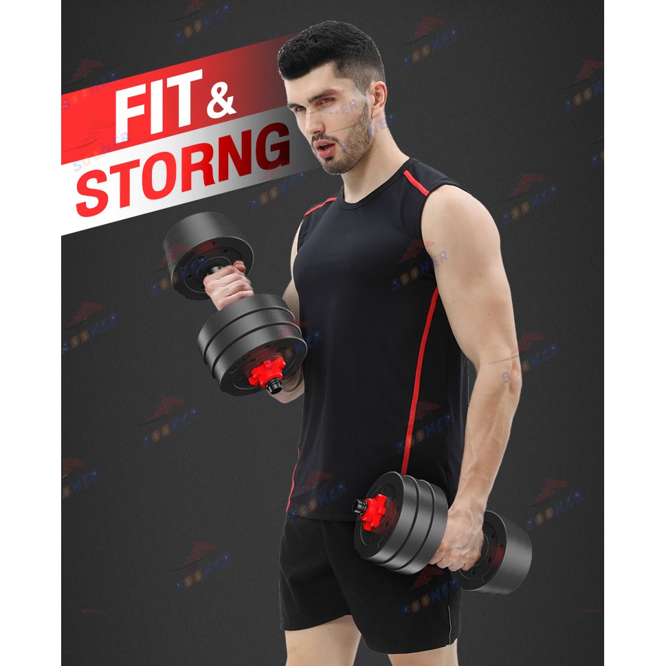 ดัมเบล 10 กิโล JS75 พร้อมบาร์เบล ออกกำลังกาย Adjustable Dumbbell and Barbell Set ราคา ถูกที่สุด ดีลบีเคเค แกลเลอรีภาพที่ 8