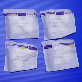 Thai-gauze Sterile cotton balls สำลีก้อน สำลีปลอดเชื้อ 5 ก้อน x 25 ซอง