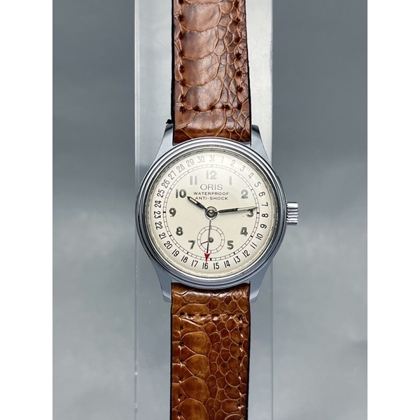 นาฬิกาเก่า นาฬิกาไขลาน นาฬิกาข้อมือโบราณโอริส Vintage ORIS pointer date small second white dial