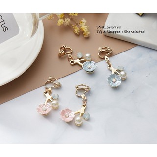 EC3_Ear clip_flower ต่างหูหนีบ♥.