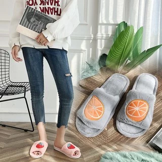 ⚡️ส่งไวจากไทย⚡️(SH-1-06) รองเท้าใส่เดินในบ้าน รองเท้าสลิปเปอร์ slippers ลายผลไม้ ไข่ดาว น่ารักสุดๆ สวมใส่สบาย ขนนุ่มนิ่ม
