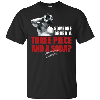 เสื้อยืดผ้าฝ้าย เสื้อยืด ผ้าฝ้าย พิมพ์ลาย Three Piece And A Soda - Jorge Masvidal ทรงหลวม ของขวัญวันพ่อ สําหรับผู้ชาย