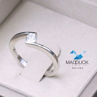 Madduckjewels แหวนเงินแท้ เพชร CZ ชุบโรเดียม RG1465