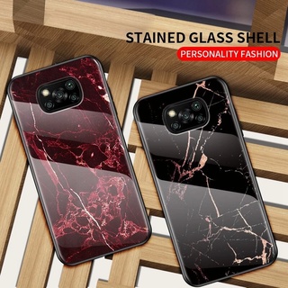 Xiaomi Mi Poco F3 M3 X3 GT NFC 10T Pro เคสลายหินอ่อน สีสันสดใส กระจกนิรภัย กันกระแทก กันรอยขีดข่วน เคสป้องกัน Mi 11 Lite Pro Ultra แข็ง กันชน เคสซิลิโคน