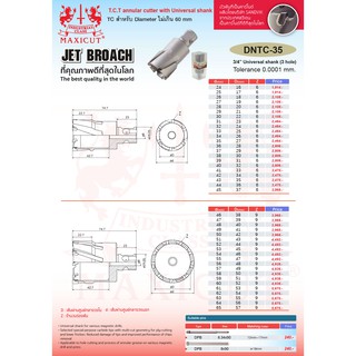 ดอกเจาะคาร์ไบด์ DNTC-35 MAXICUT ขนาด 46-65mm