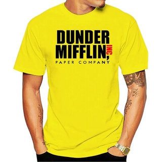 เสื้อยืด พิมพ์ลาย Dunder Mifflin The Office สีดํา สีขาว สําหรับผู้ชาย