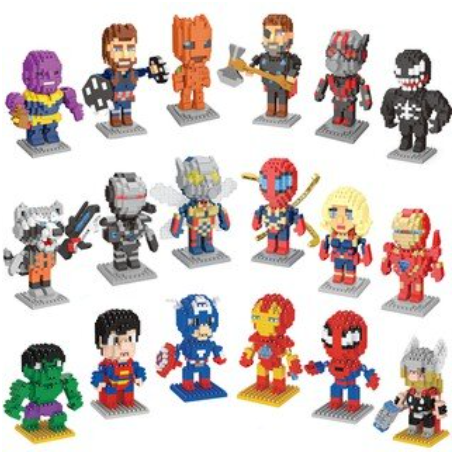 Mega Toys M ตัวต่อนาโน ฮีโร่ ซุปเปอร์ฮีโร่ อเวนเจอร์ ไอรอนแมน ฮัค ทานอส กัปตัน เลโก้ Marvel มาเวล endgame endgames