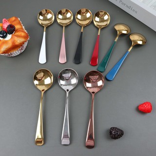 KITCHENWARE_NUMBER1 ช้อนทานขนมสแตนเลสเกรด304 เนื้อหนา4มิล ช้อนซุปทรงกลม