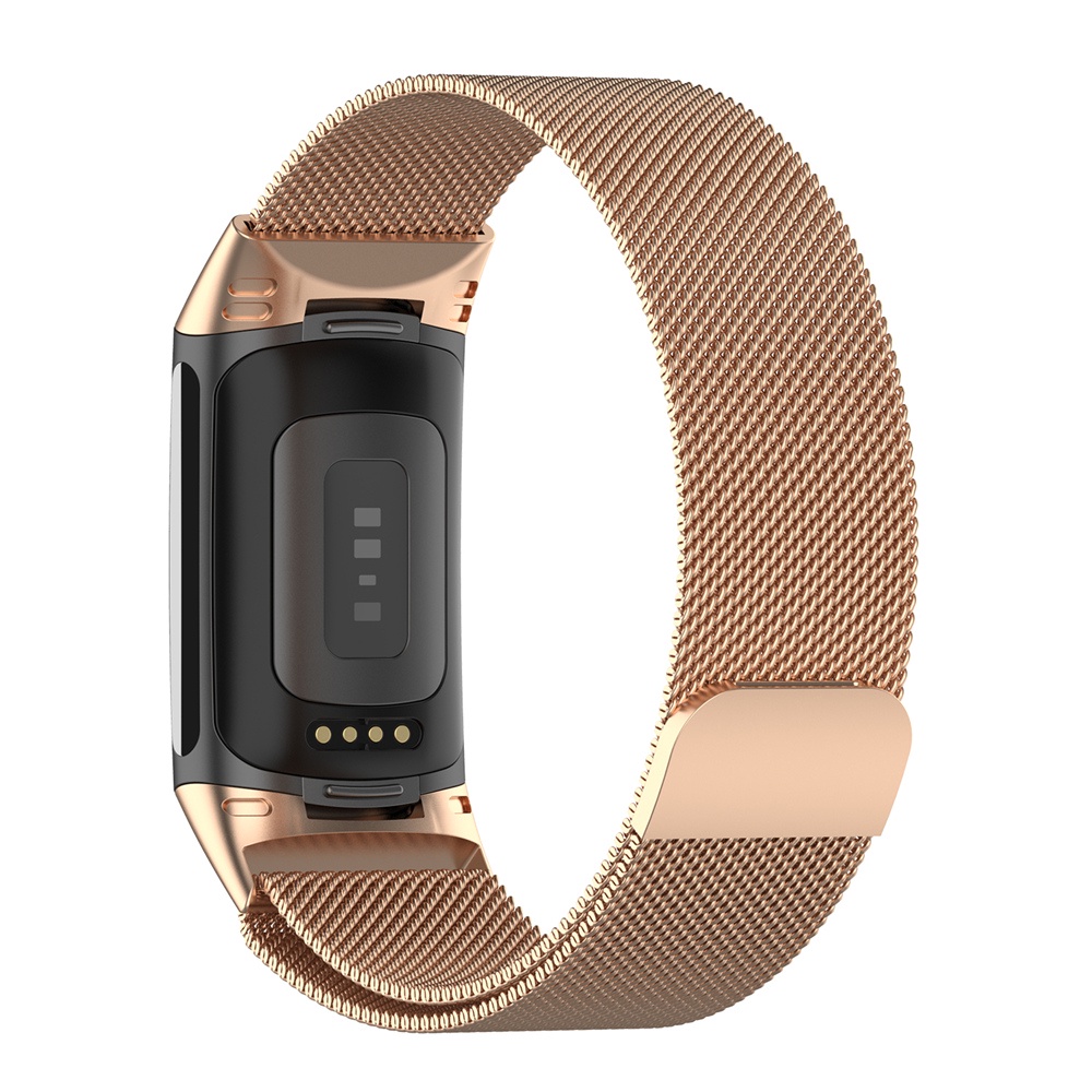 สายนาฬิกาข้อมือ สเตนเลส หัวเข็มขัดแม่เหล็ก แบบเปลี่ยน สําหรับ Fitbit Charge 5 6 Tracker
